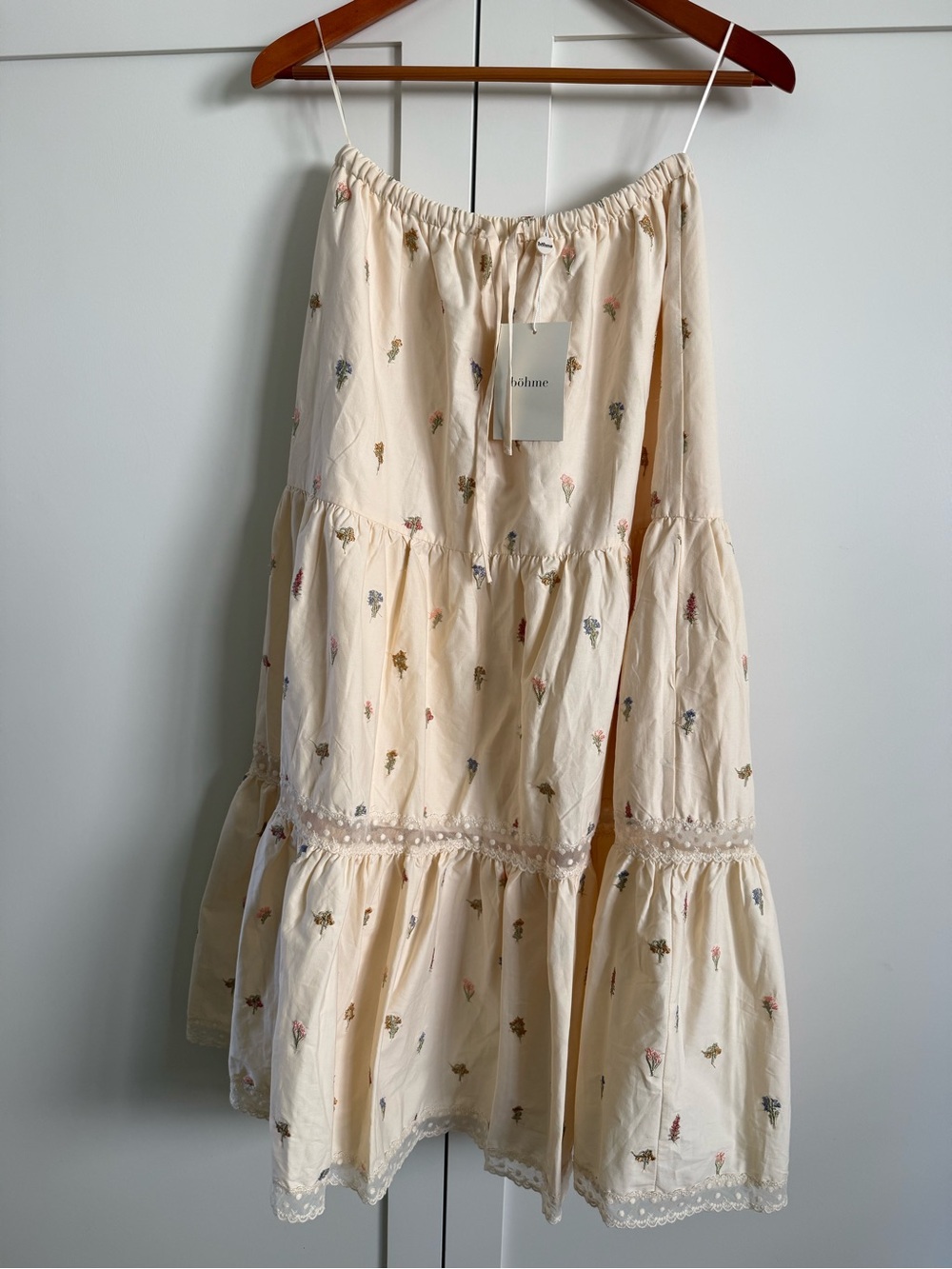 Böhme Sicilie Embroidered Floral Tiered Maxi Skirt New - Picture 9 of 9